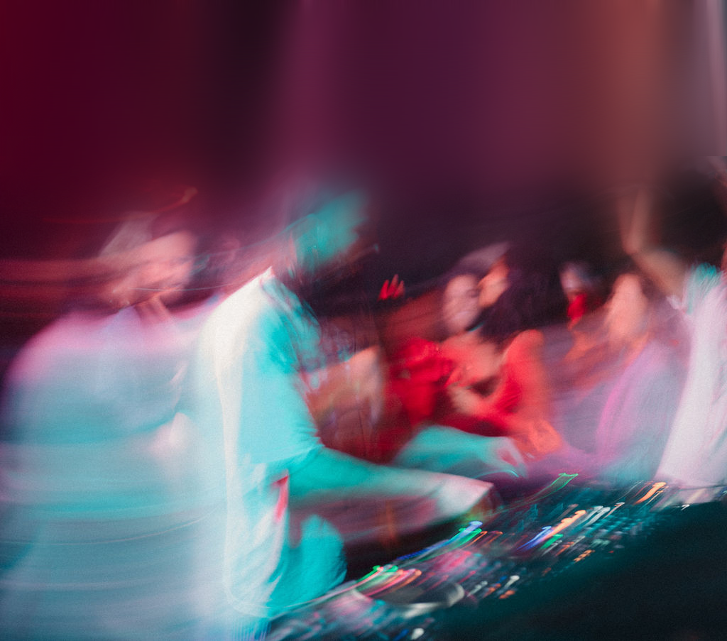 Steve Tam at the decks, long-exposure motion blur